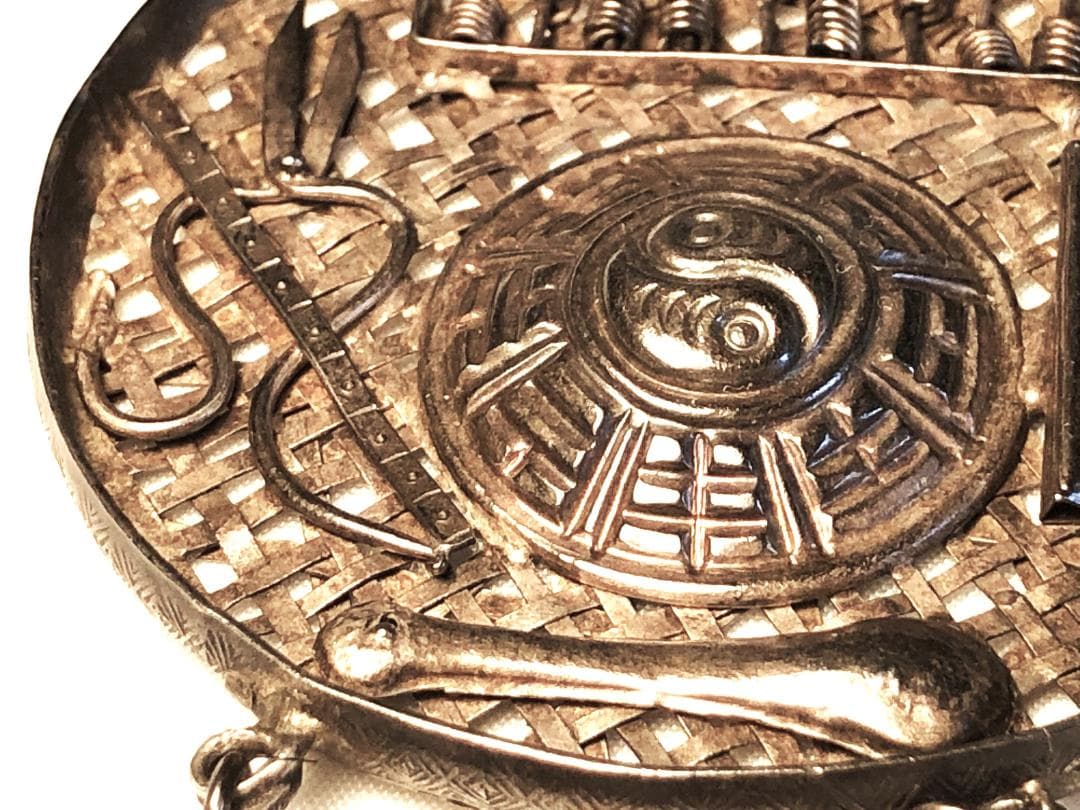 【 明~清代 银锁算盘】　銀錠そろばん　中華古玩　　　　　M0425B