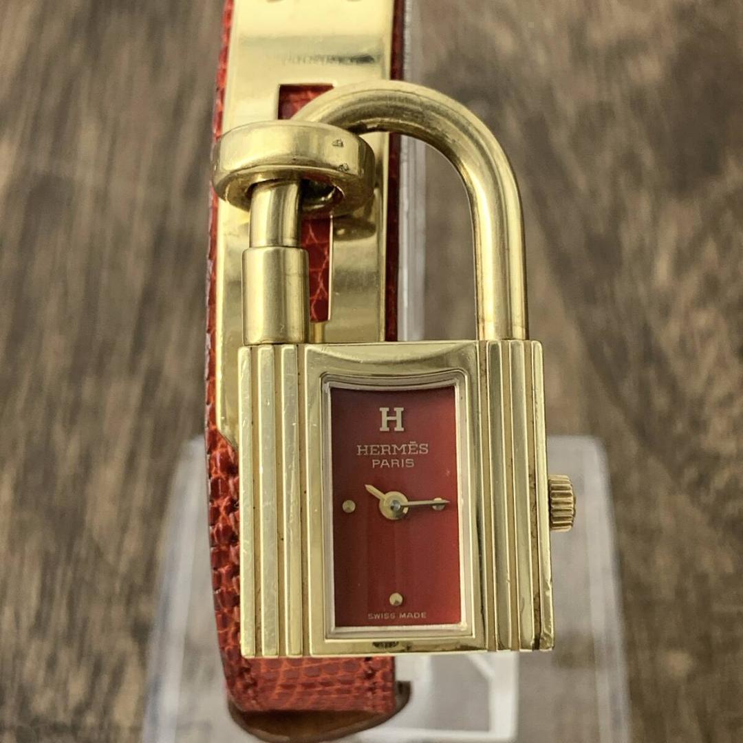 エルメス/HERMES ケリーウォッチ 南京錠 リザード レディース腕時計