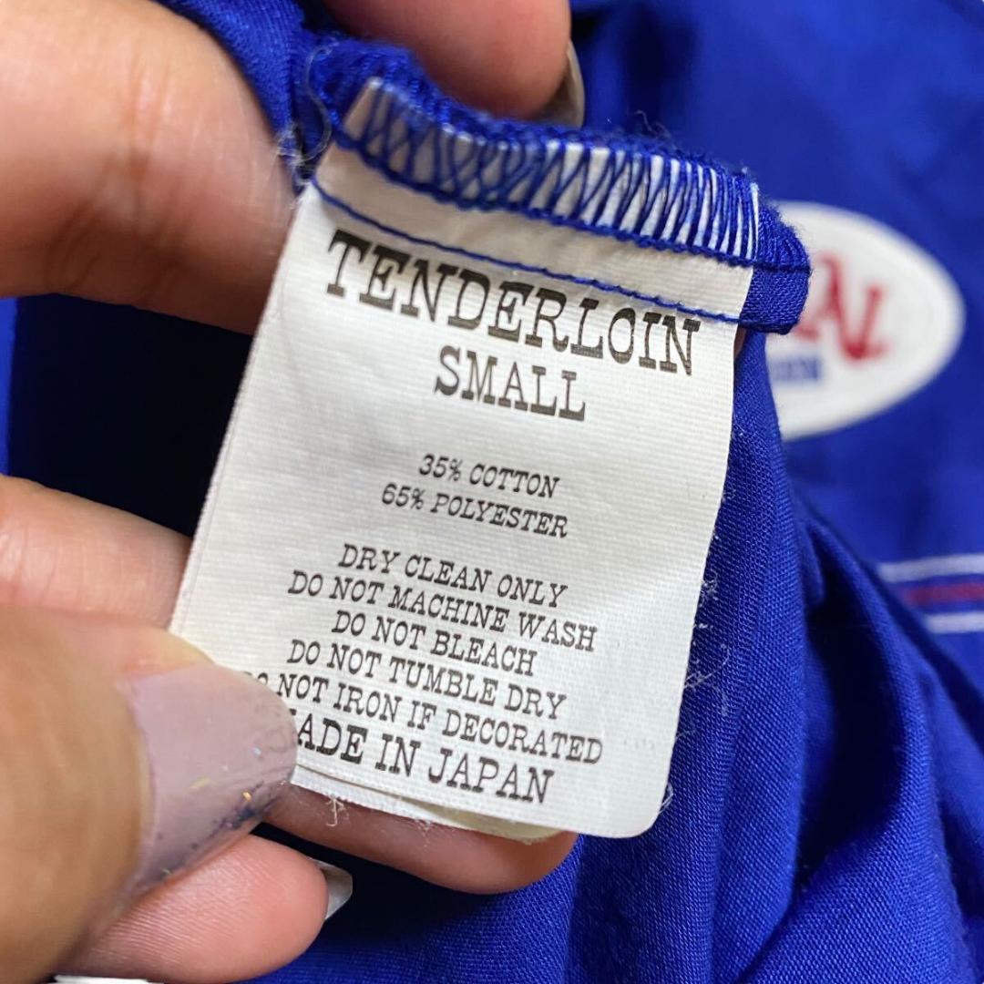 テンダーロイン ワッペン 半袖 ボーリングシャツ ブルー S