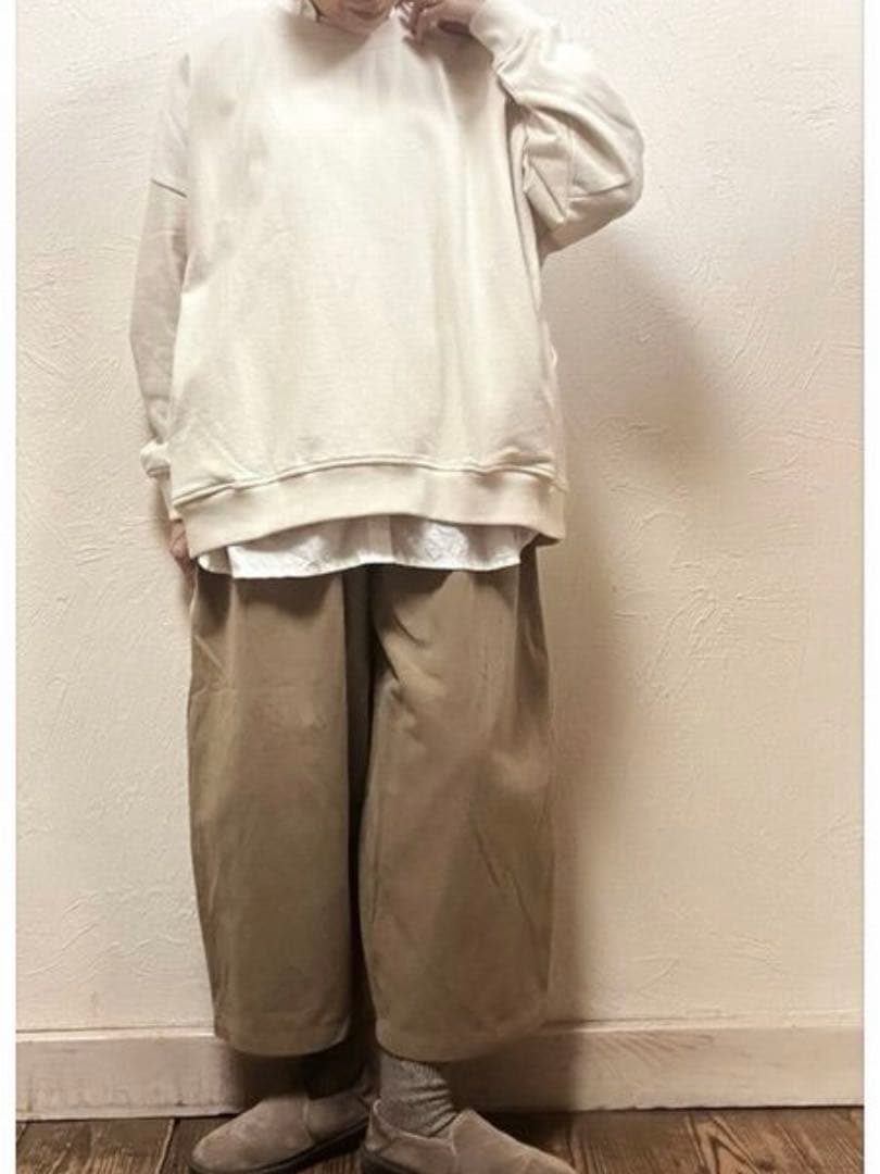 【新品】 tang ⿻ コットン 起毛 ワイドプルオーバー ルーズ ナチュラル