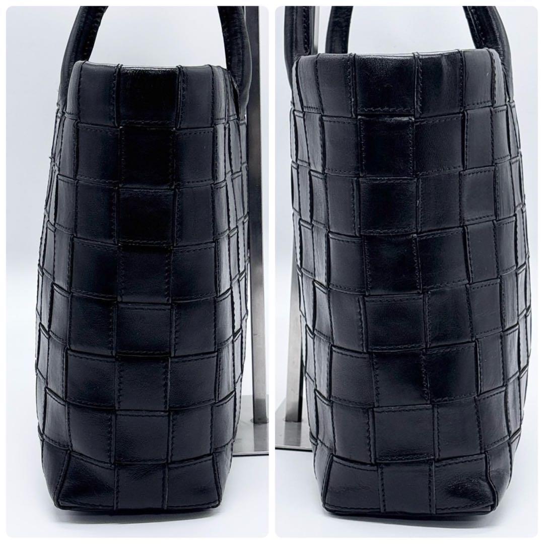 激レア✨ ヒロフ HIROFU トートバッグ 編み込み　レザー 革 ブラック 黒