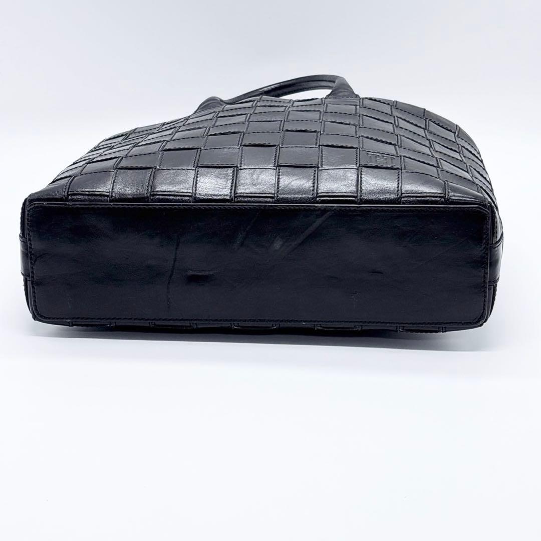 激レア✨ ヒロフ HIROFU トートバッグ 編み込み　レザー 革 ブラック 黒