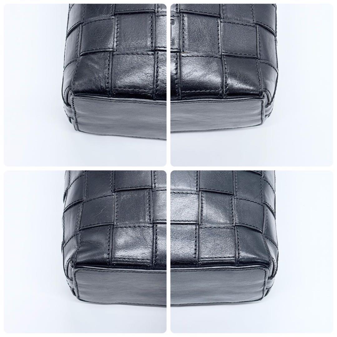 激レア✨ ヒロフ HIROFU トートバッグ 編み込み　レザー 革 ブラック 黒