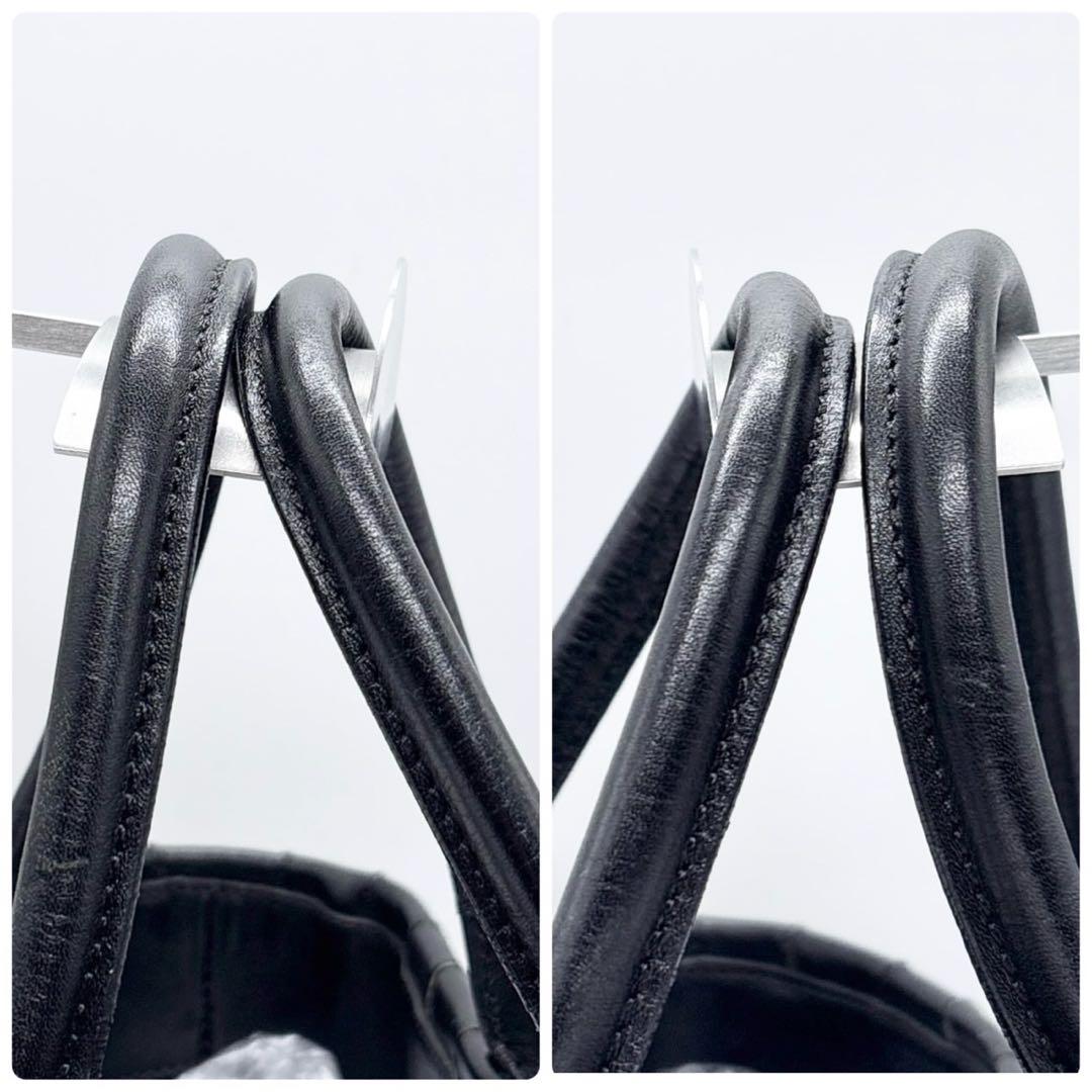 激レア✨ ヒロフ HIROFU トートバッグ 編み込み　レザー 革 ブラック 黒