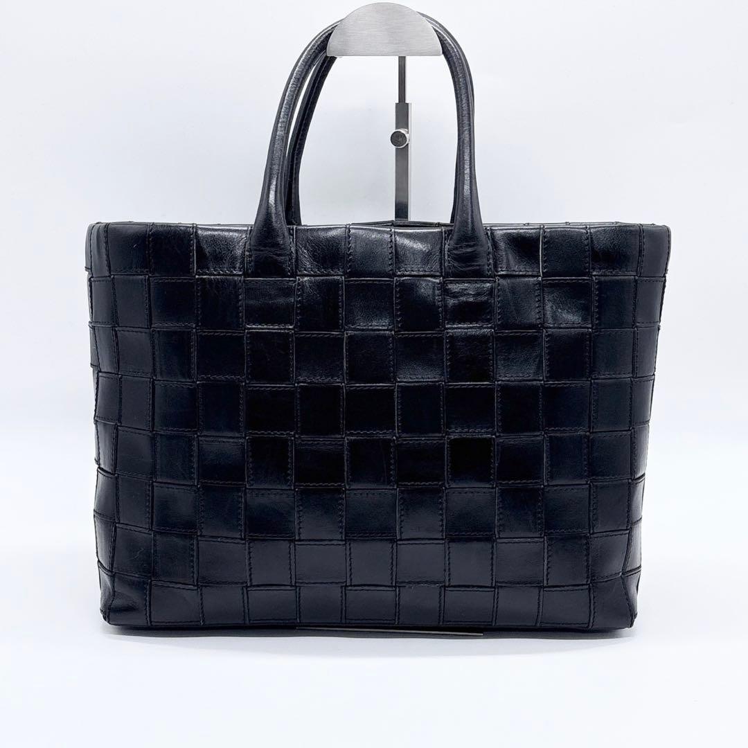 激レア✨ ヒロフ HIROFU トートバッグ 編み込み　レザー 革 ブラック 黒