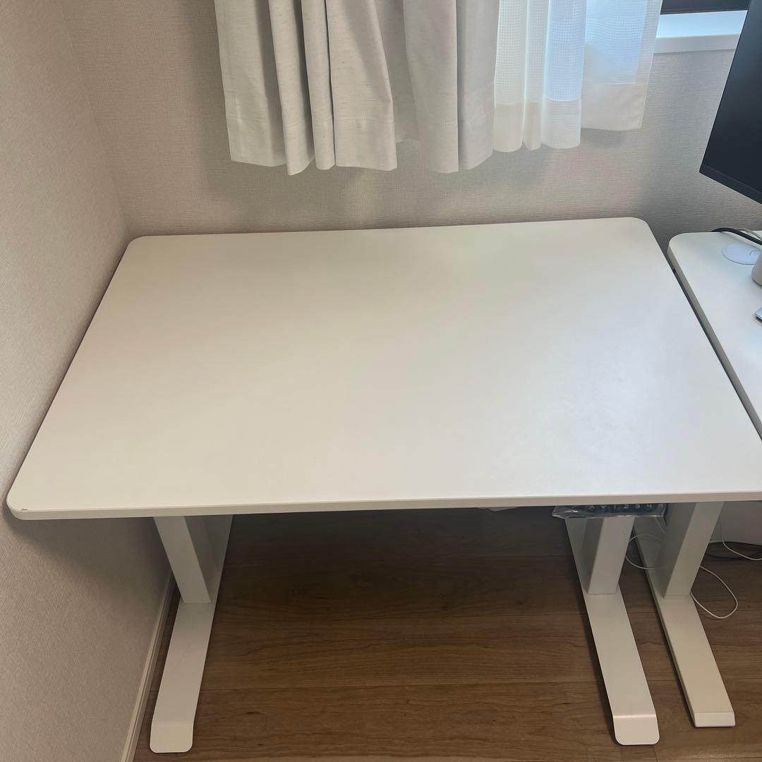 【美品】山善 YAMAZEN 電動昇降 デスク 幅100奥行70 ホワイト 白