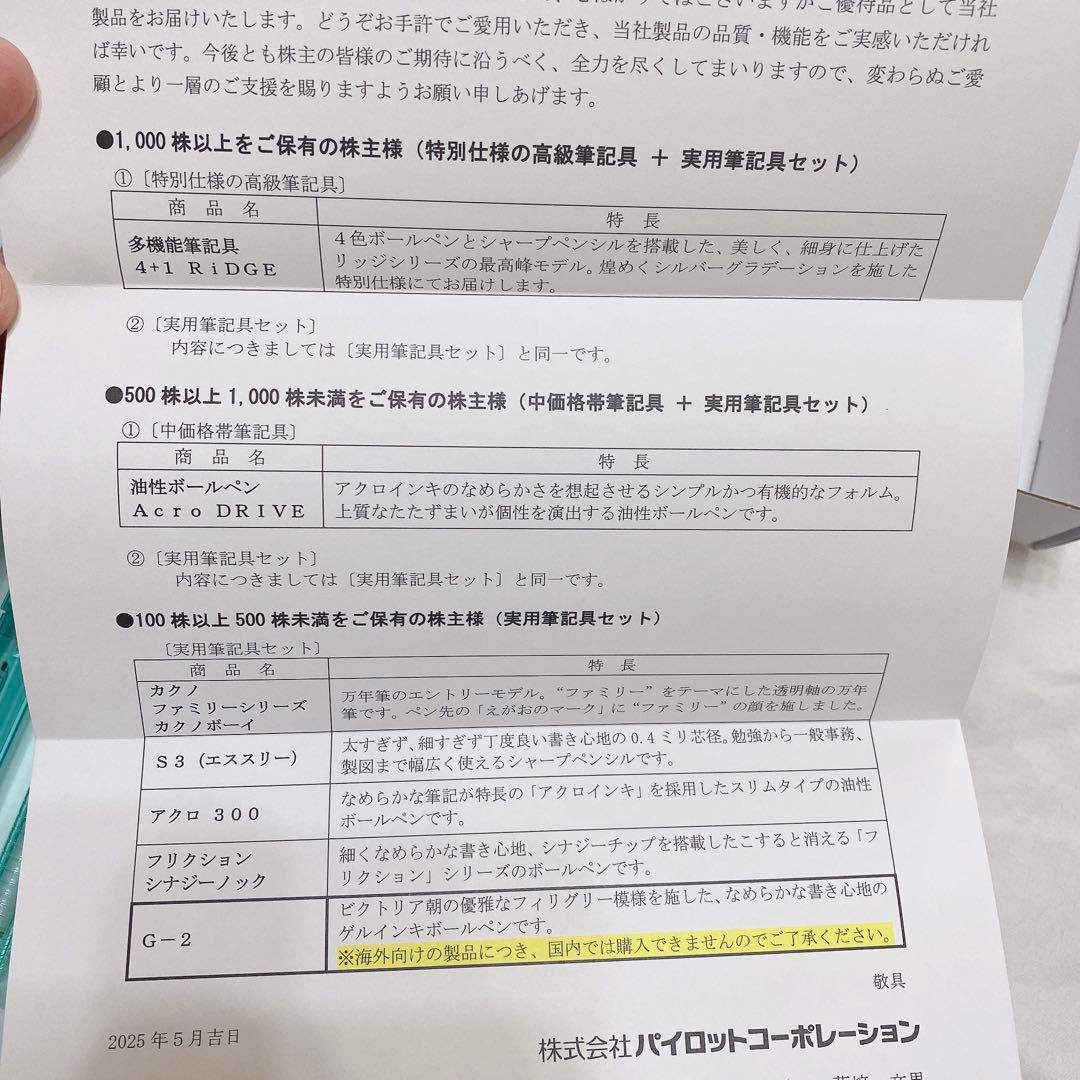パイロット　株主優待　レア　文具　ボールペン