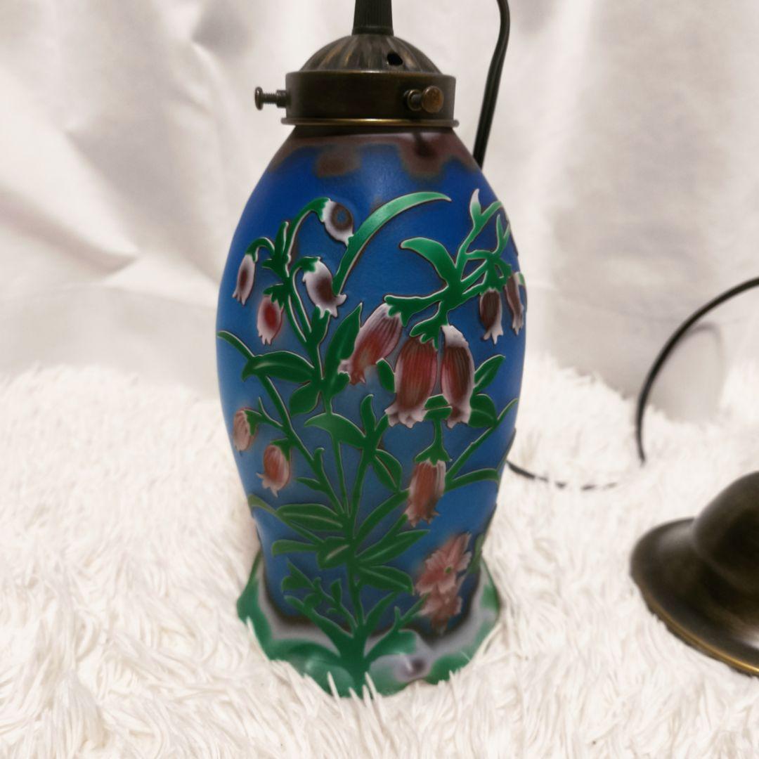 ガレ風 アンティーク調 ペンダントライト ランプ ガラス 花模様 デコライト