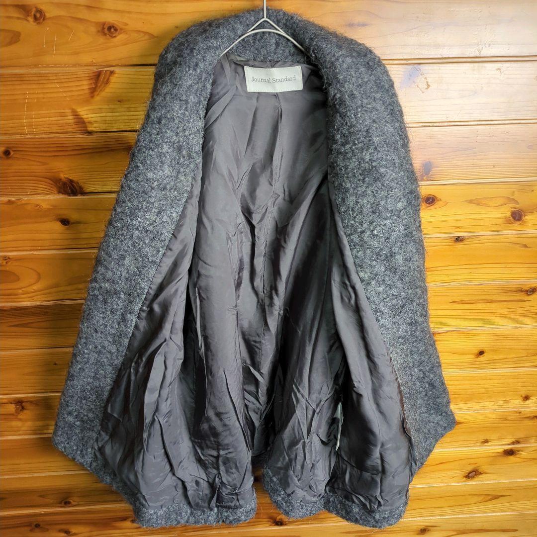 ジャーナルスタンダード　ウールコート　グレー　Ⅼ　男女兼用　モヘア　アルパカ含む