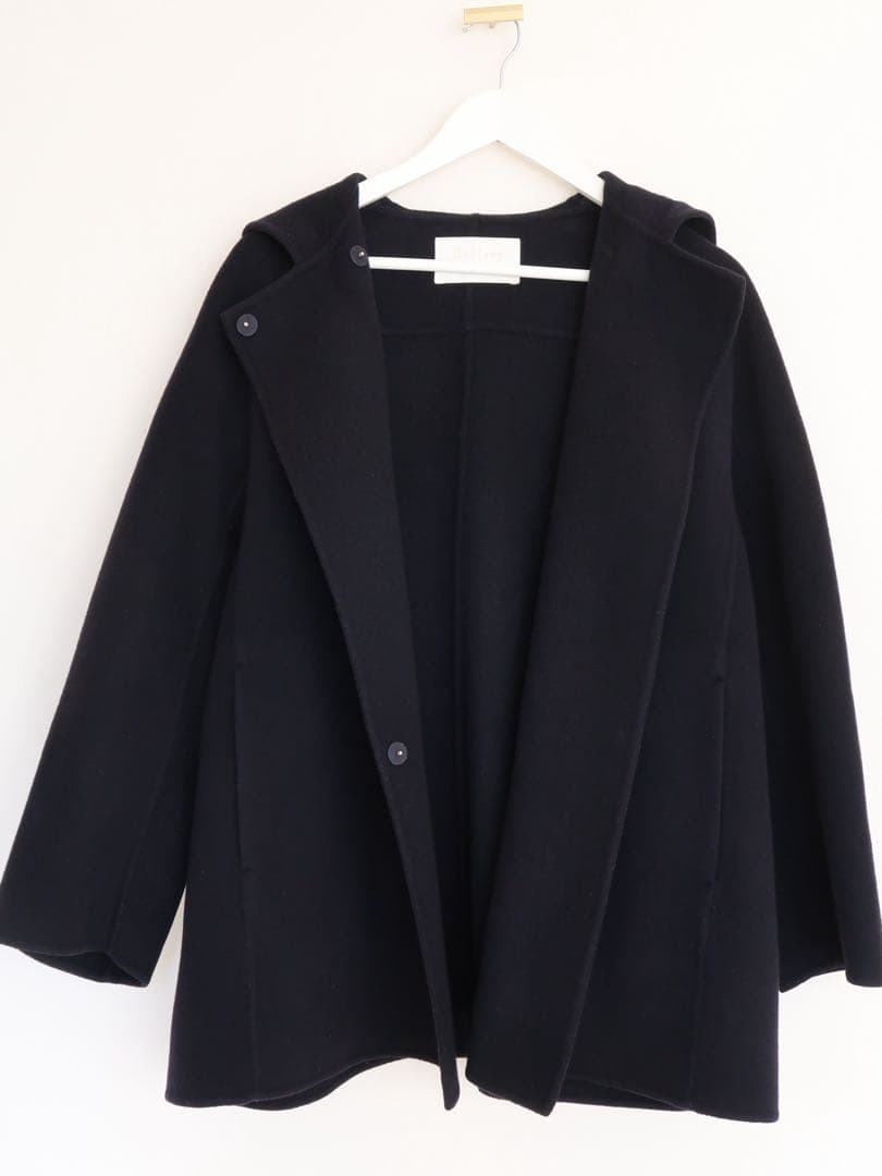 Ballsey プレミアムウールリバー フーデッドショートコート ネイビー 36