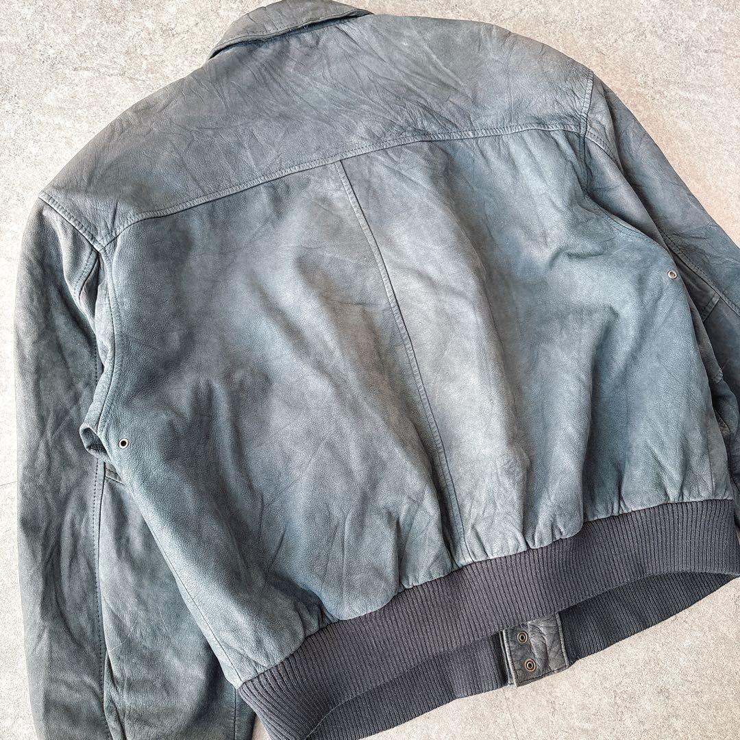 Vintage A-2 レザージャケット L 本革 90sボンバー 裏地マップ