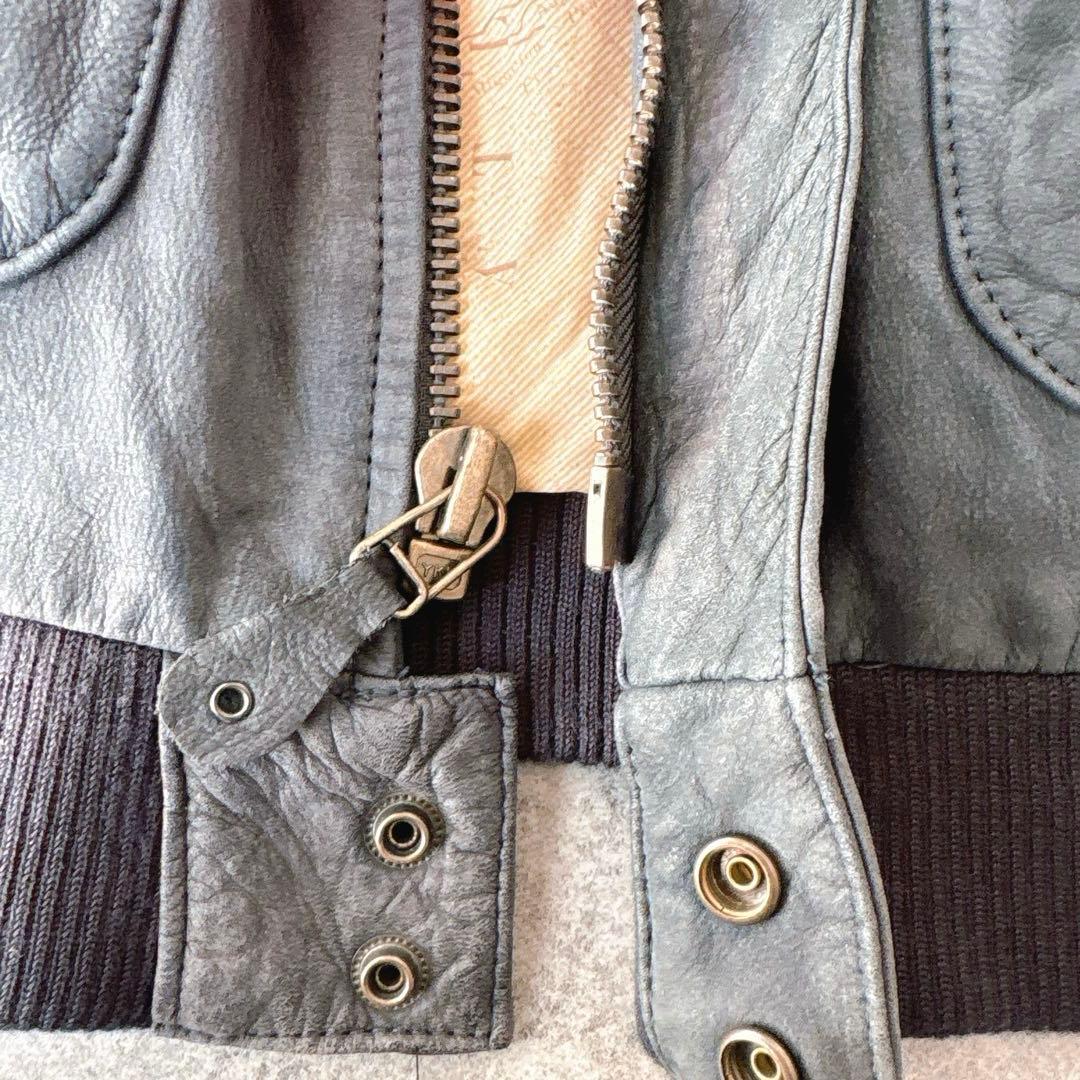 Vintage A-2 レザージャケット L 本革 90sボンバー 裏地マップ