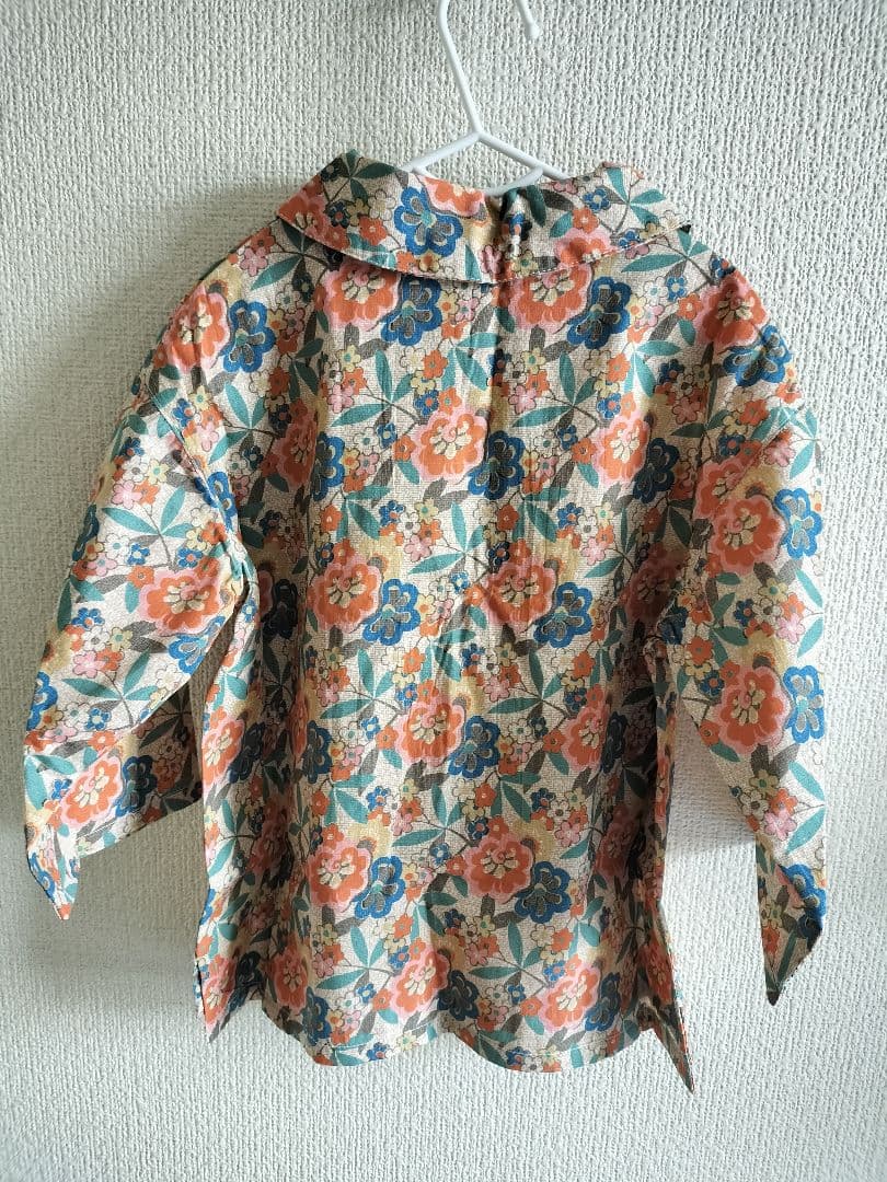 【CARAME】vintage floral print ブラウス 4Y