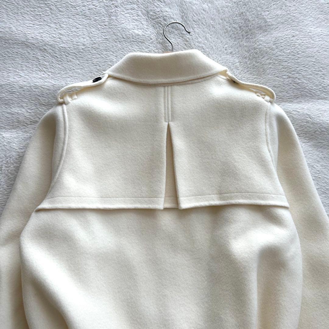 美品 eimy istoire ウールショートトレンチコート 38 アイボリー
