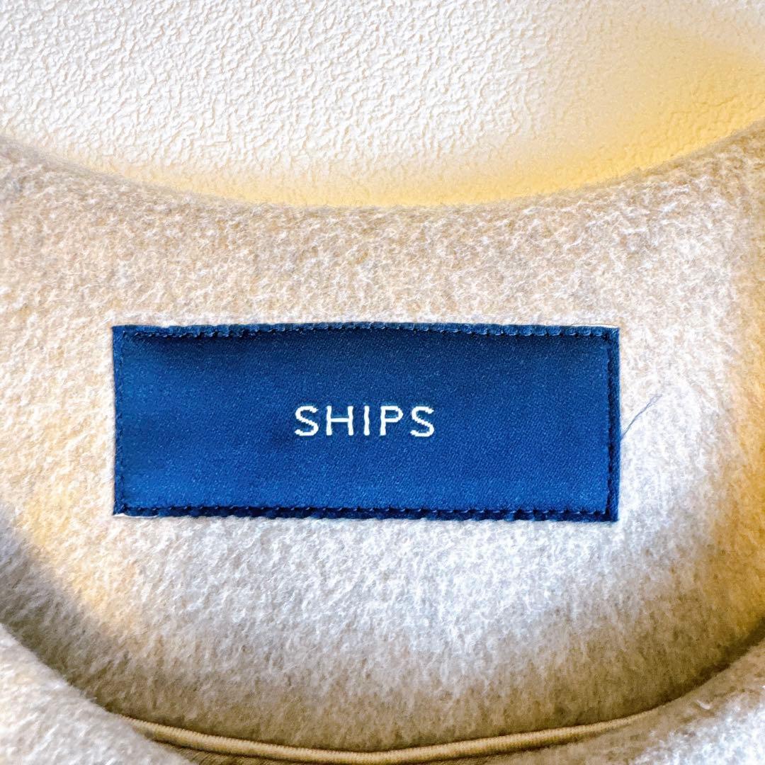 SHIPSシップス SUPER140ノーカラーショートコート