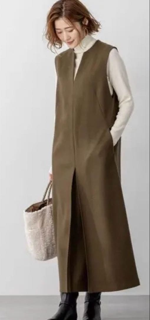 23区★今季物★ ウールミルドジャージー ボックスタック ジャンパースカート