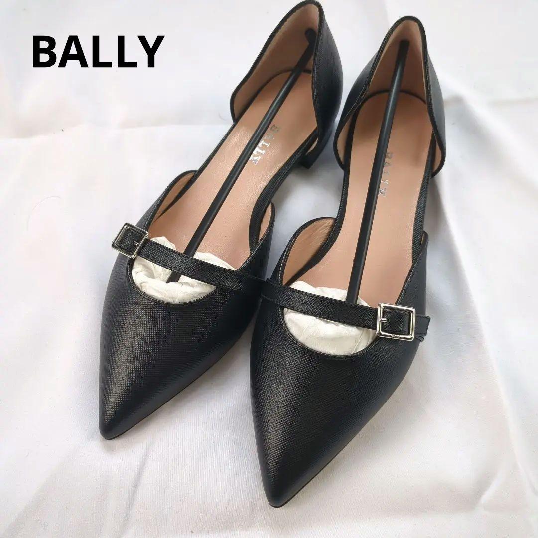 BALLY　バリー　フラットパンプス　レザー　ブラック　未使用級　22.5cm