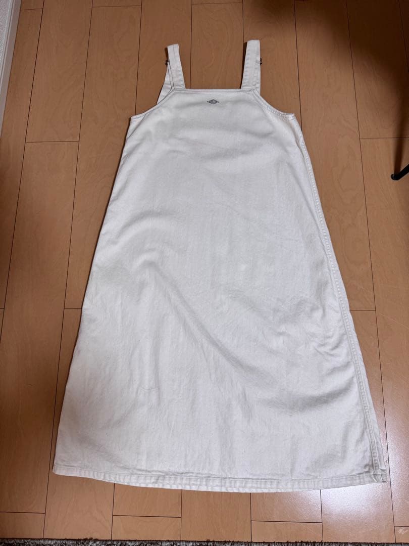 ホワイトサロペット ジッパー付き