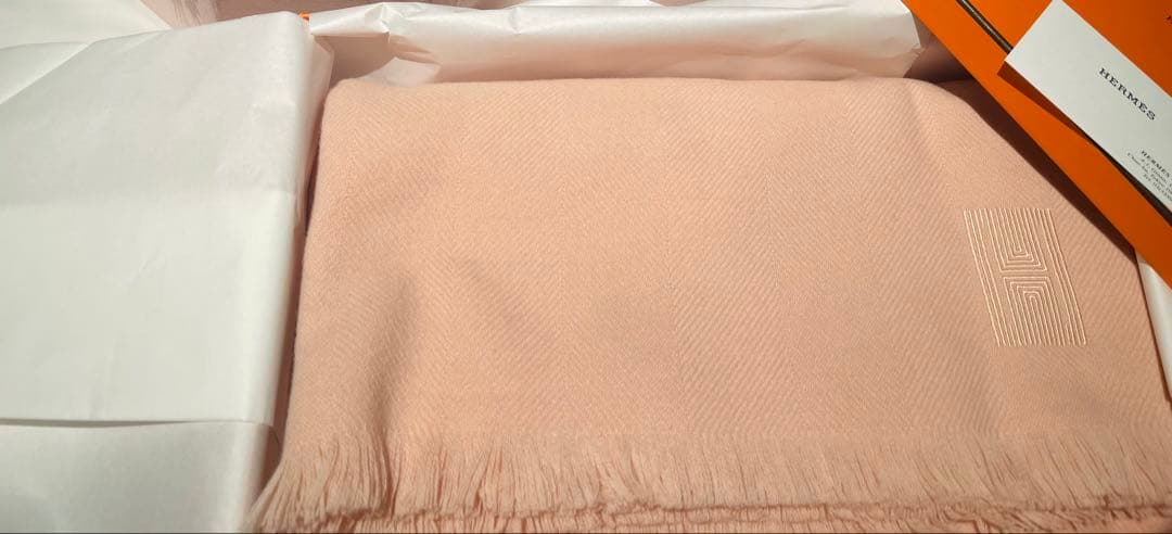 HERMES カシミアマフラー 大判ストールカシミヤ100%