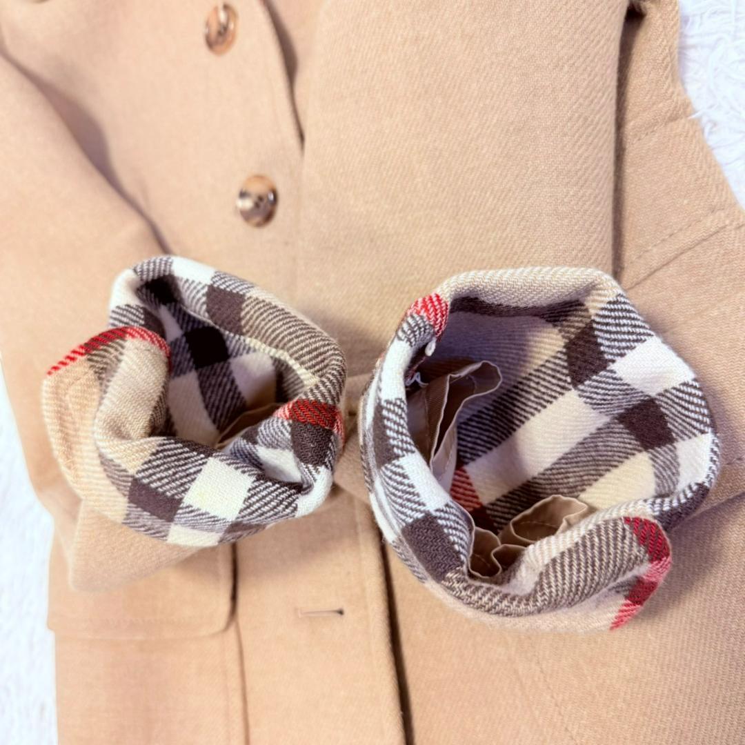 BURBERRY LONDON カシミヤ ウール キャメル メガチェック L