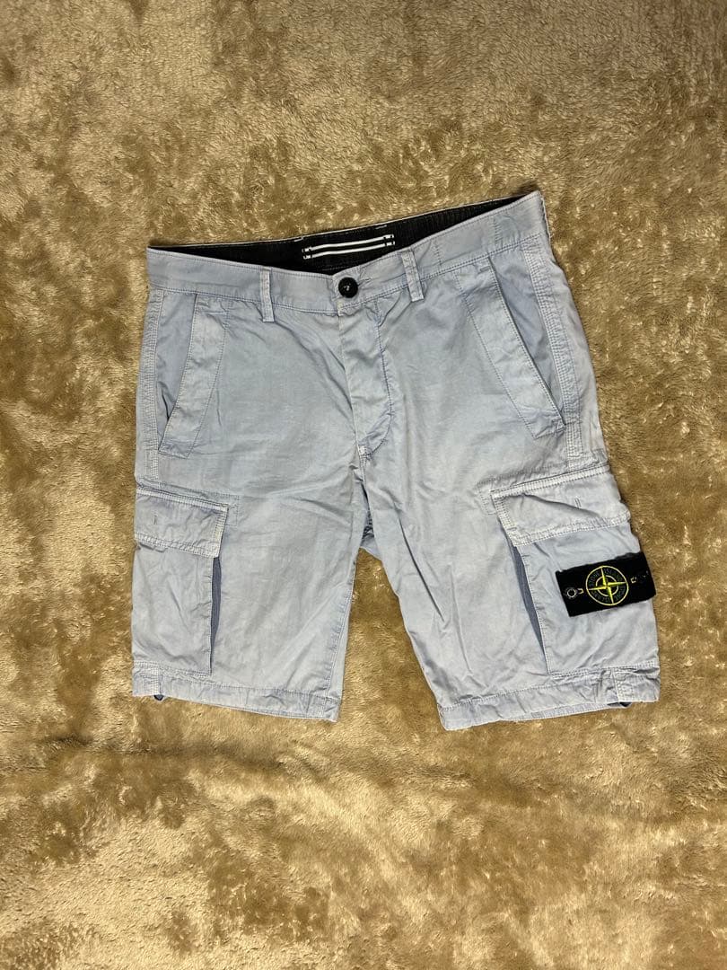 STONE  ハーフパンツ ウォッシュ加工　ブルー