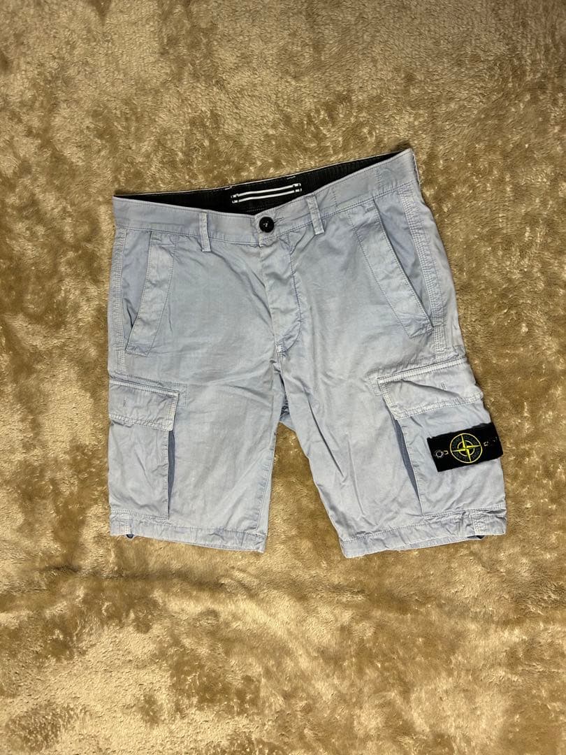 STONE  ハーフパンツ ウォッシュ加工　ブルー