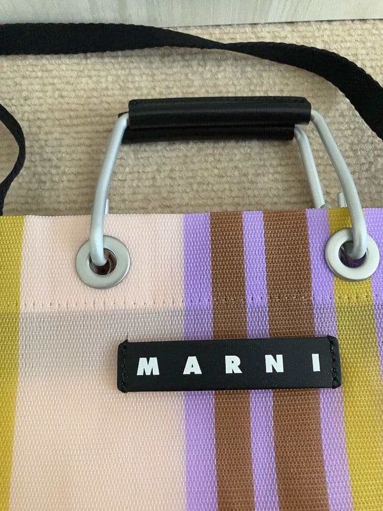 新品 MARNI マルニ マーケット ストライプ ミニショルダーバッグ　ブラウン