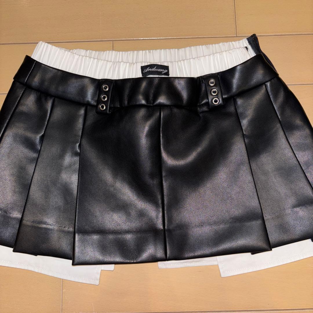 andwang レザー　スカート