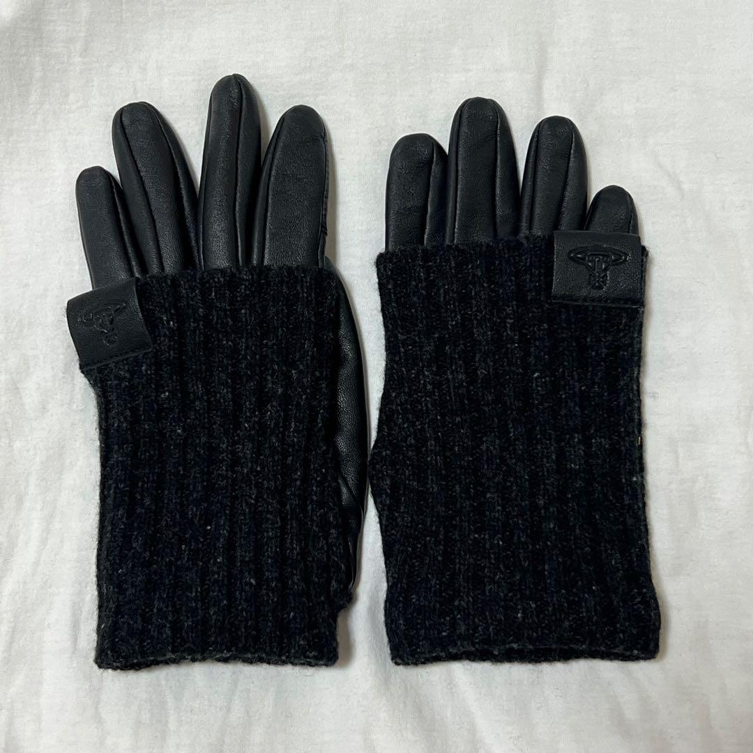 Vivienne Westwood レザーニット手袋