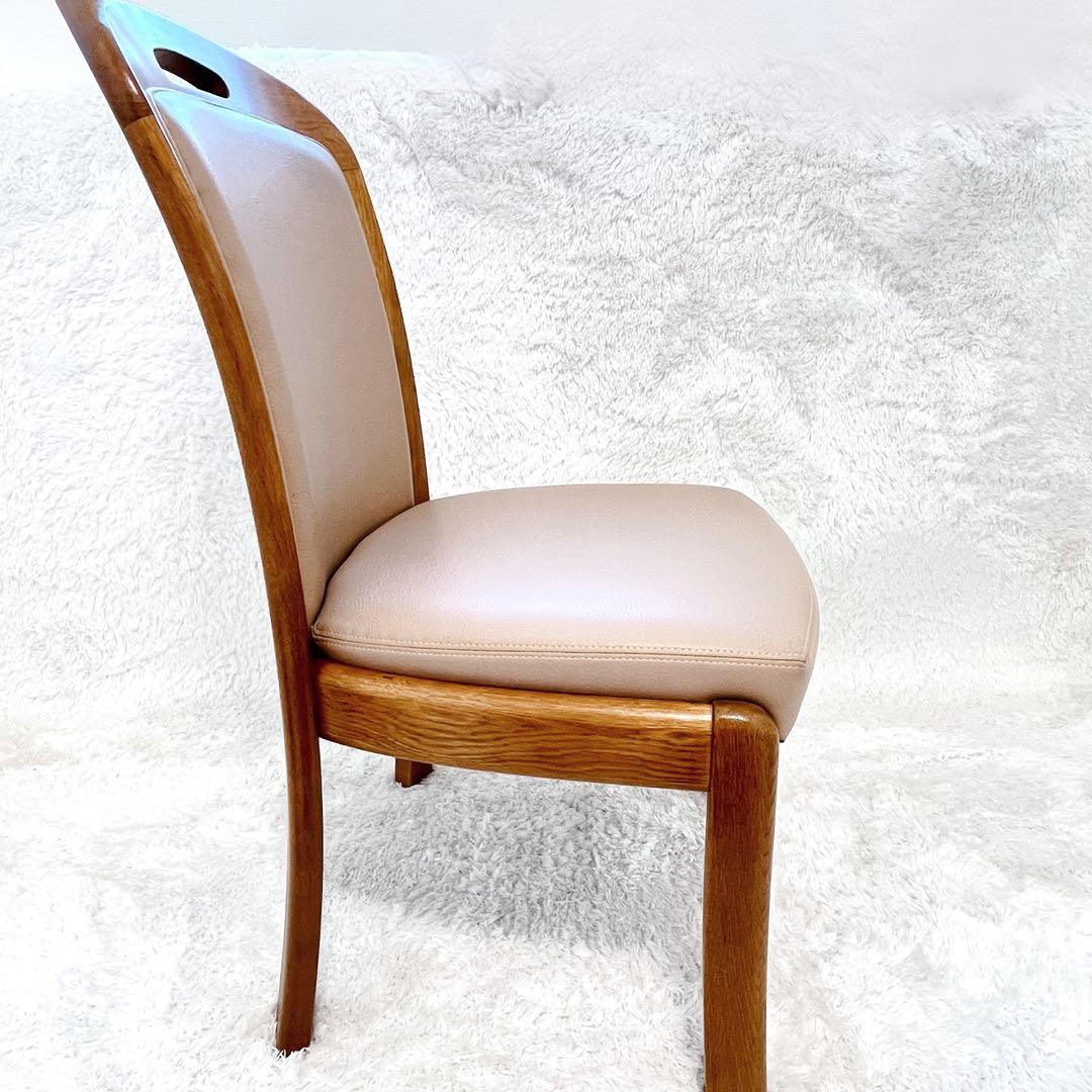 ✨美品✨ 浜本工芸 ダイニングチェア 2800 ダークブラウン レザー②