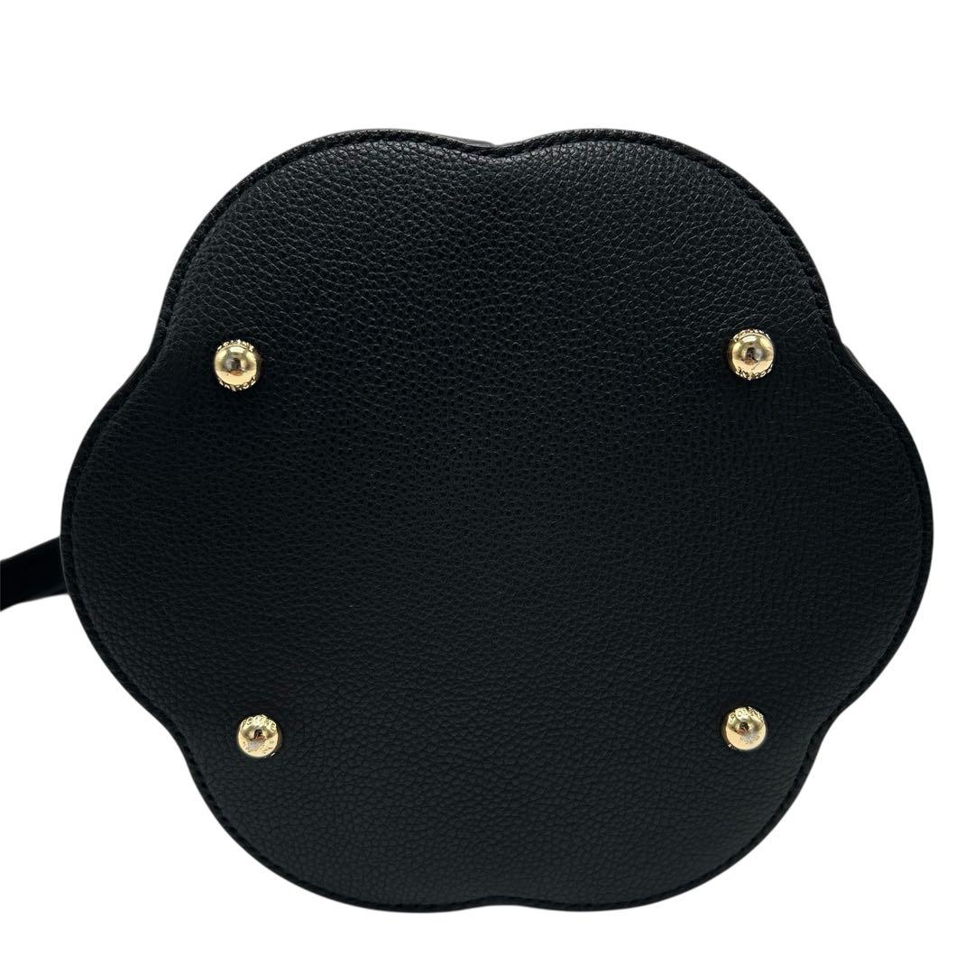 美品 ポレーヌ カヌレ ショルダーバッグ ブラック レザー レディース 斜めがけ