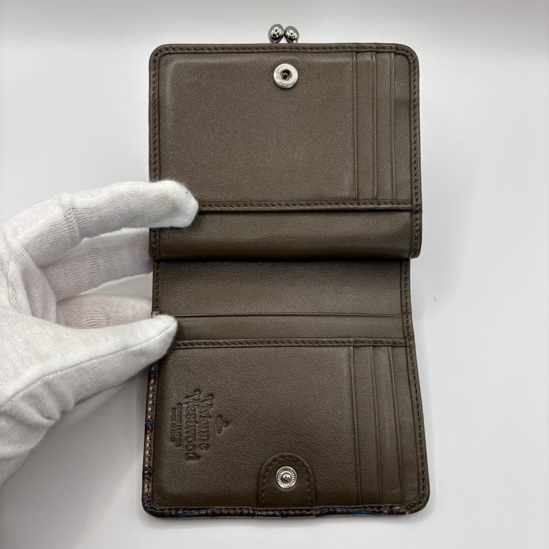 希少品　vivienne westwood 二つ折り財布　シルバー　クロコ　財布