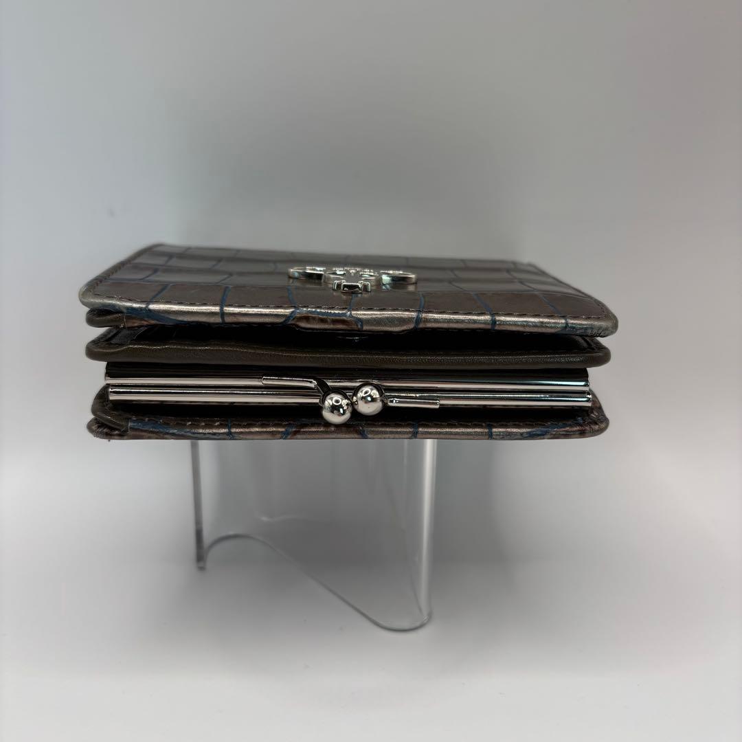 希少品　vivienne westwood 二つ折り財布　シルバー　クロコ　財布