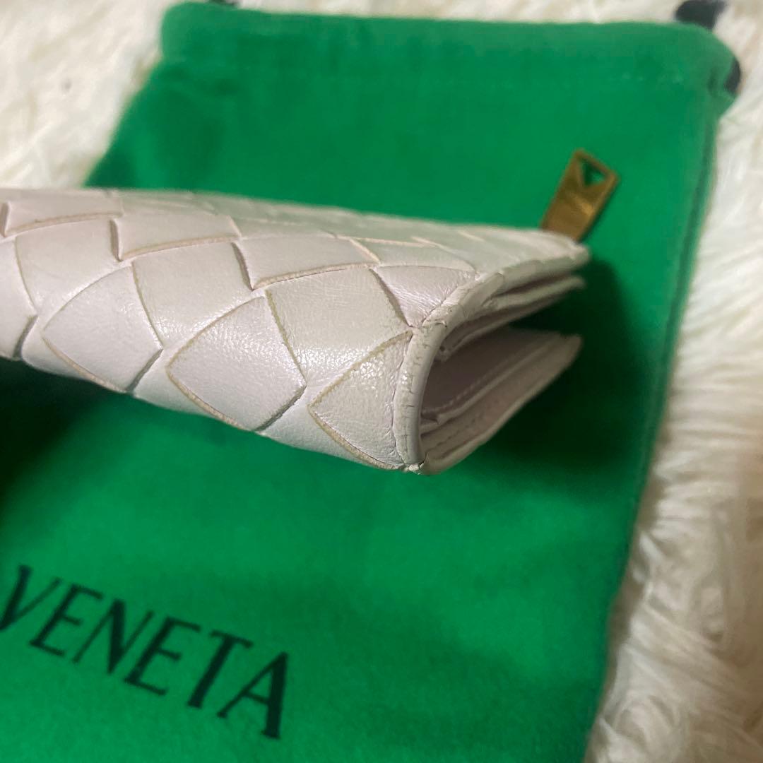 【RFID搭載】ボッテガヴェネタ イントレ 財布 ピンクベージュ　革 マキシ