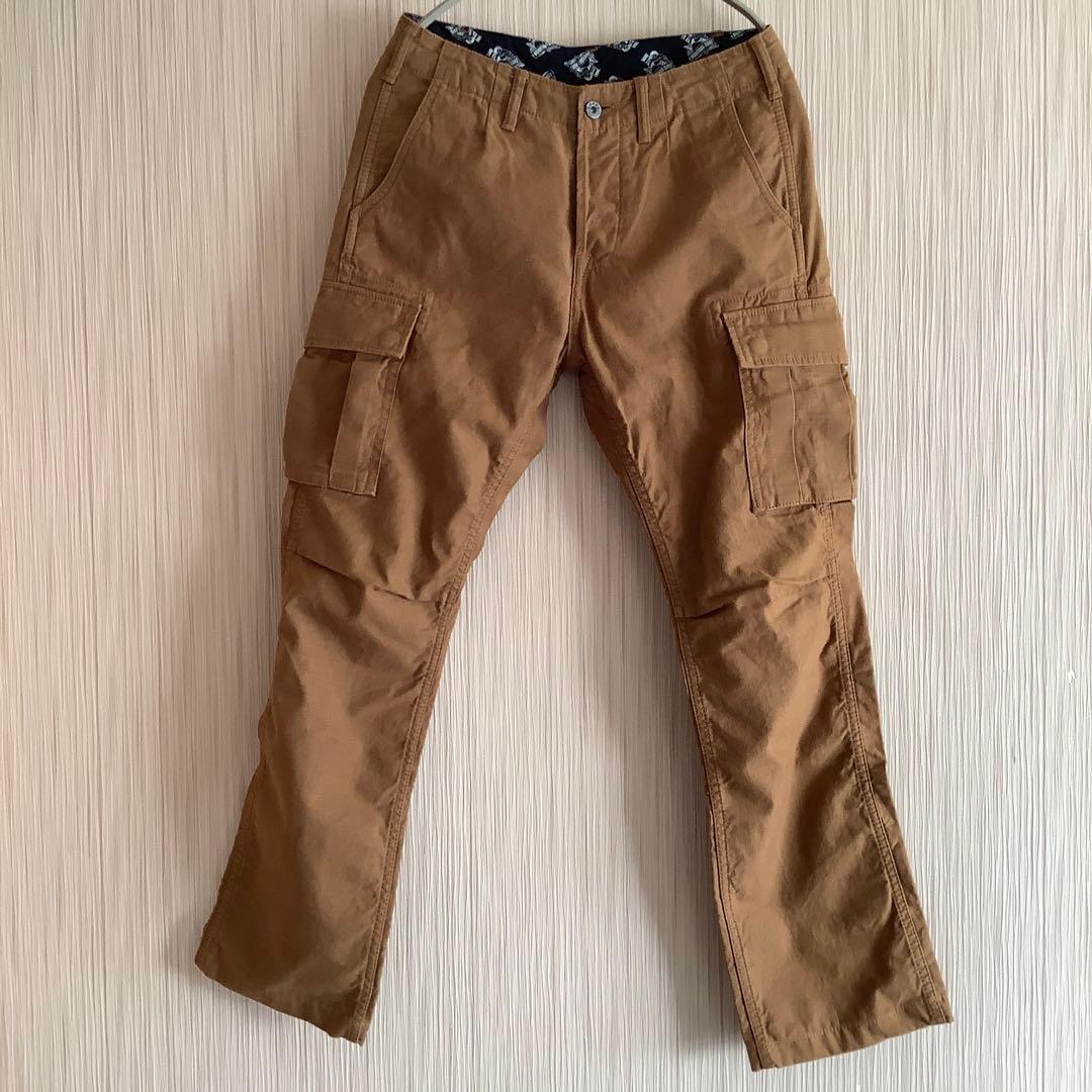 【桃太郎ジーンズ】藍布屋時代のオールド桃太郎 茶色 カーゴパンツ W30 希少品