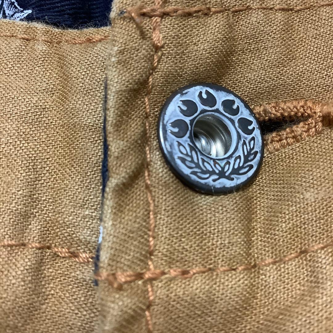 【桃太郎ジーンズ】藍布屋時代のオールド桃太郎 茶色 カーゴパンツ W30 希少品