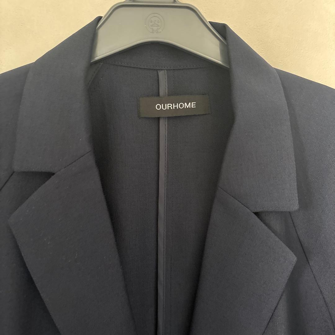 OUR シワになりにくい、軽くて洗えるジャケット　ダークネイビー