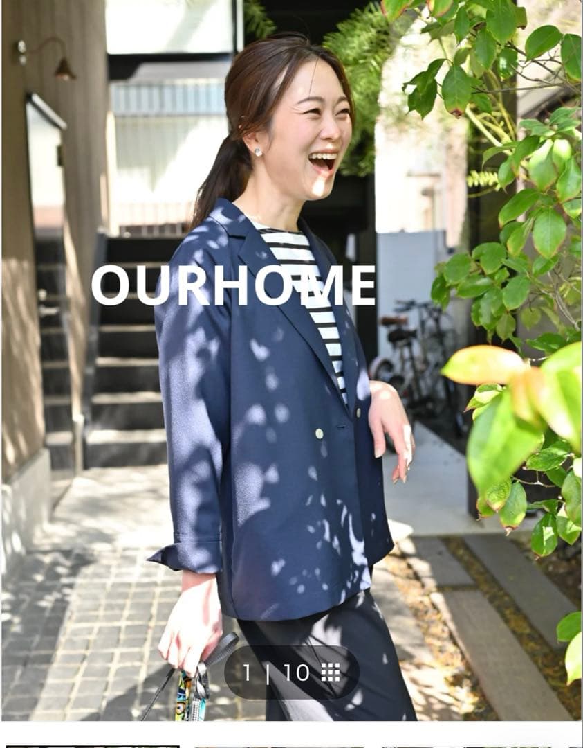 OUR シワになりにくい、軽くて洗えるジャケット　ダークネイビー