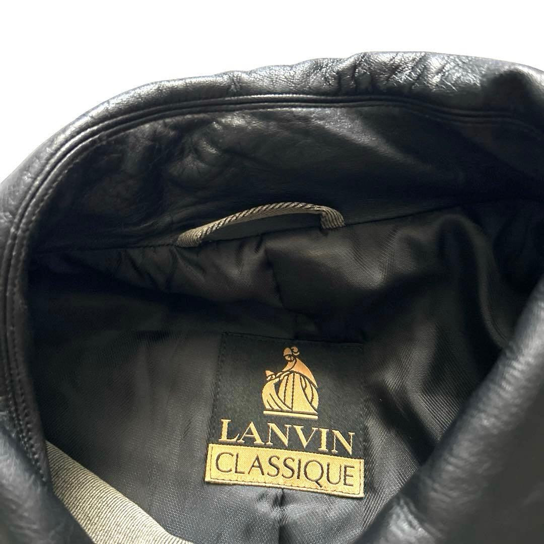 90sヴィンテージLANVINランバンクラシックデザイン革レザー襟コート