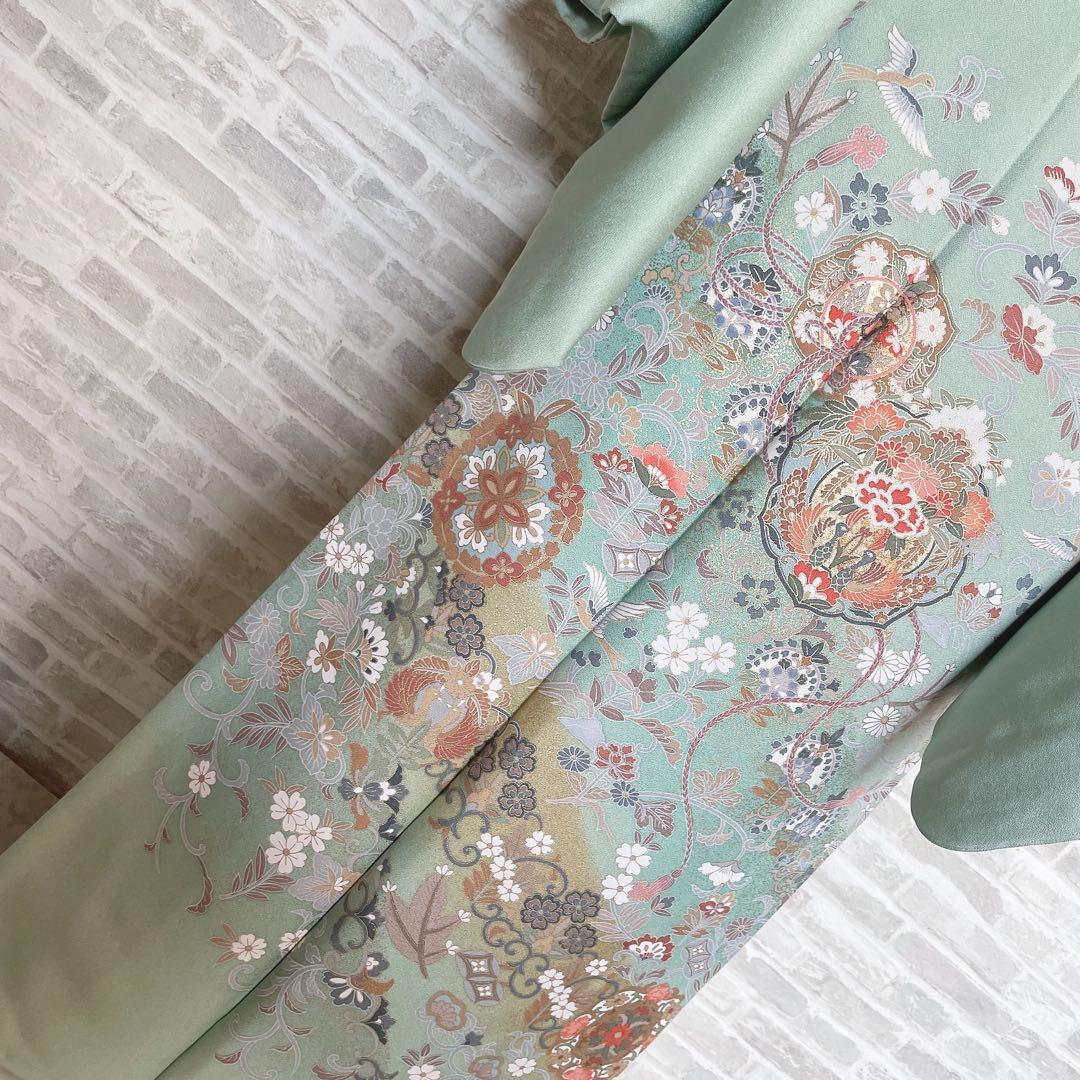 訪問着のみ　鏡裏紋　金彩加工　繊細な柄　入学式　卒業式　着物　Q4