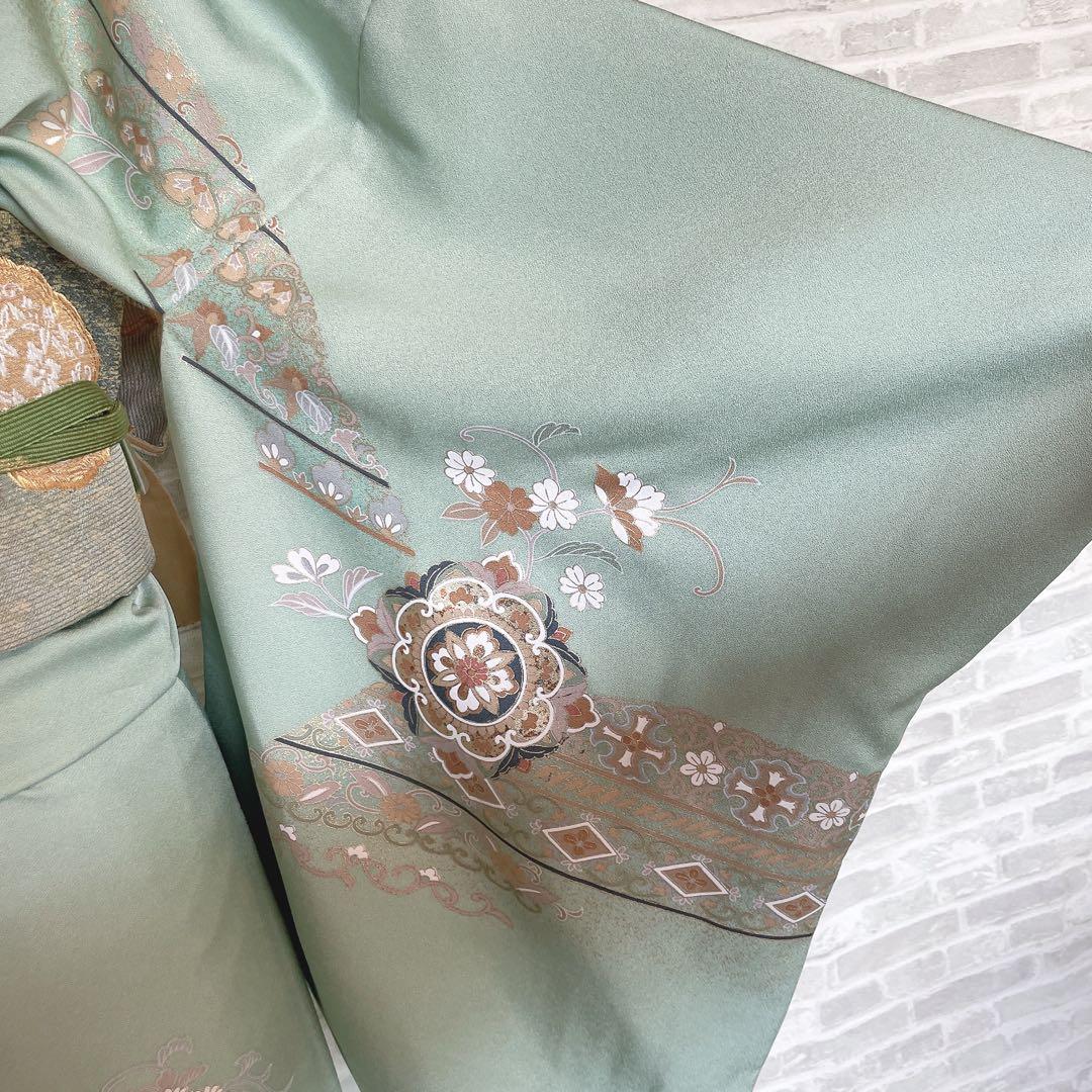 訪問着のみ　鏡裏紋　金彩加工　繊細な柄　入学式　卒業式　着物　Q4