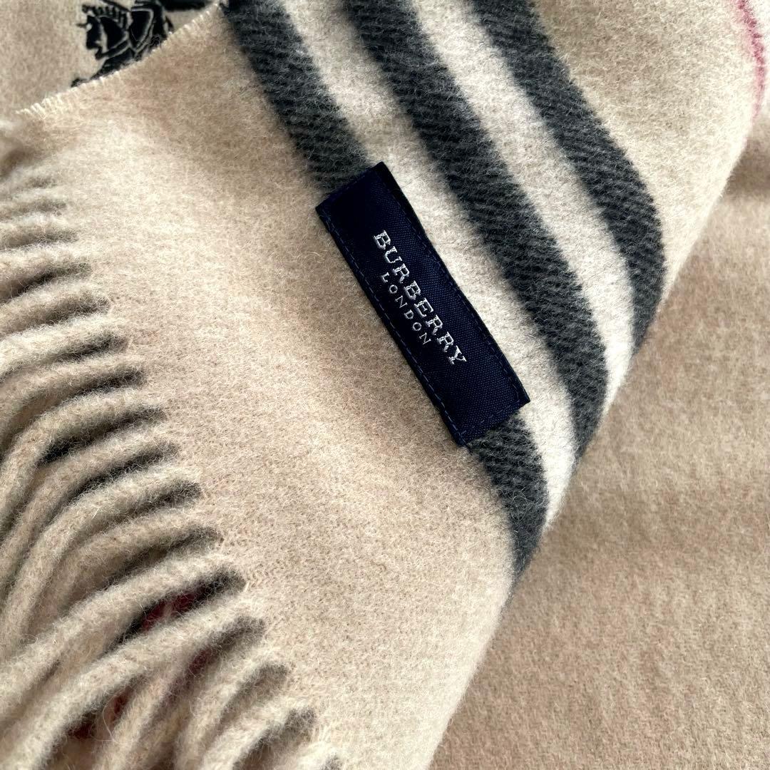BURBERRY ウールひざ掛け チェック柄 ラムウール 日本製