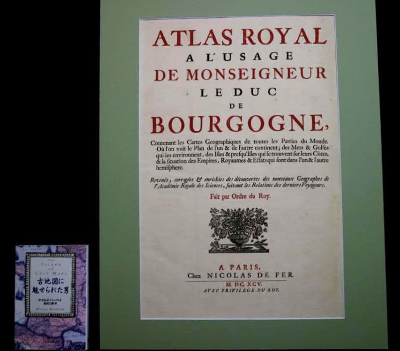 kico　西洋古地図　1695年　地図帳のタイトルページ　活版印刷・銅版画
