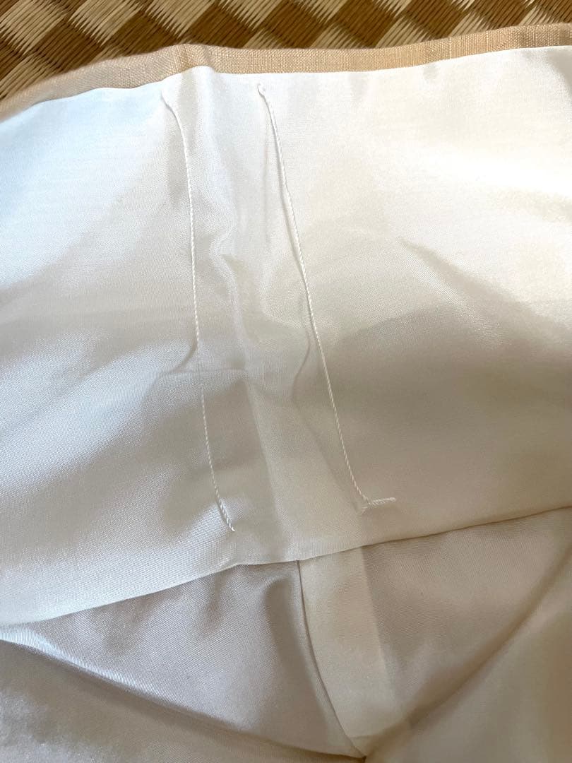 未使用　袷　正絹　一つ紋入り　紬　身丈（肩から）160.5㎝　身幅やや広め