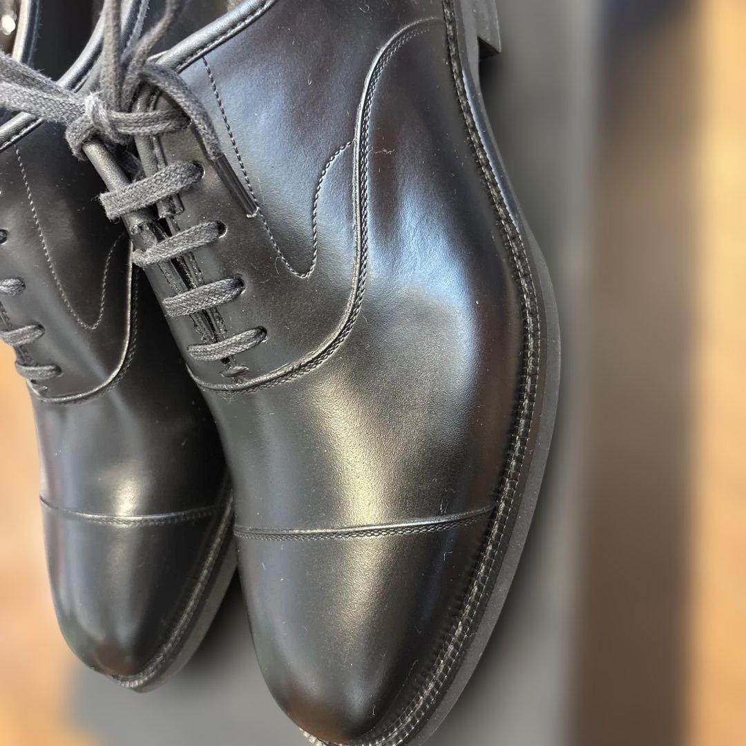 三陽山長　防水　友二郎　ストレートチップ ブラック　7.5（25.5）