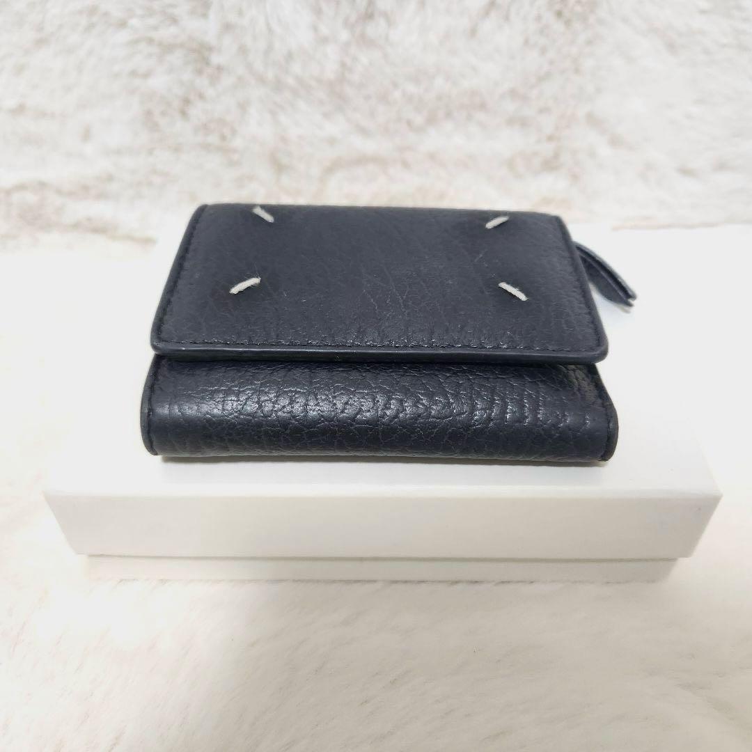✨極美品　正規品✨マルジェラ　三つ折り　カレンダー　4ステッチ　ブラック　レザー