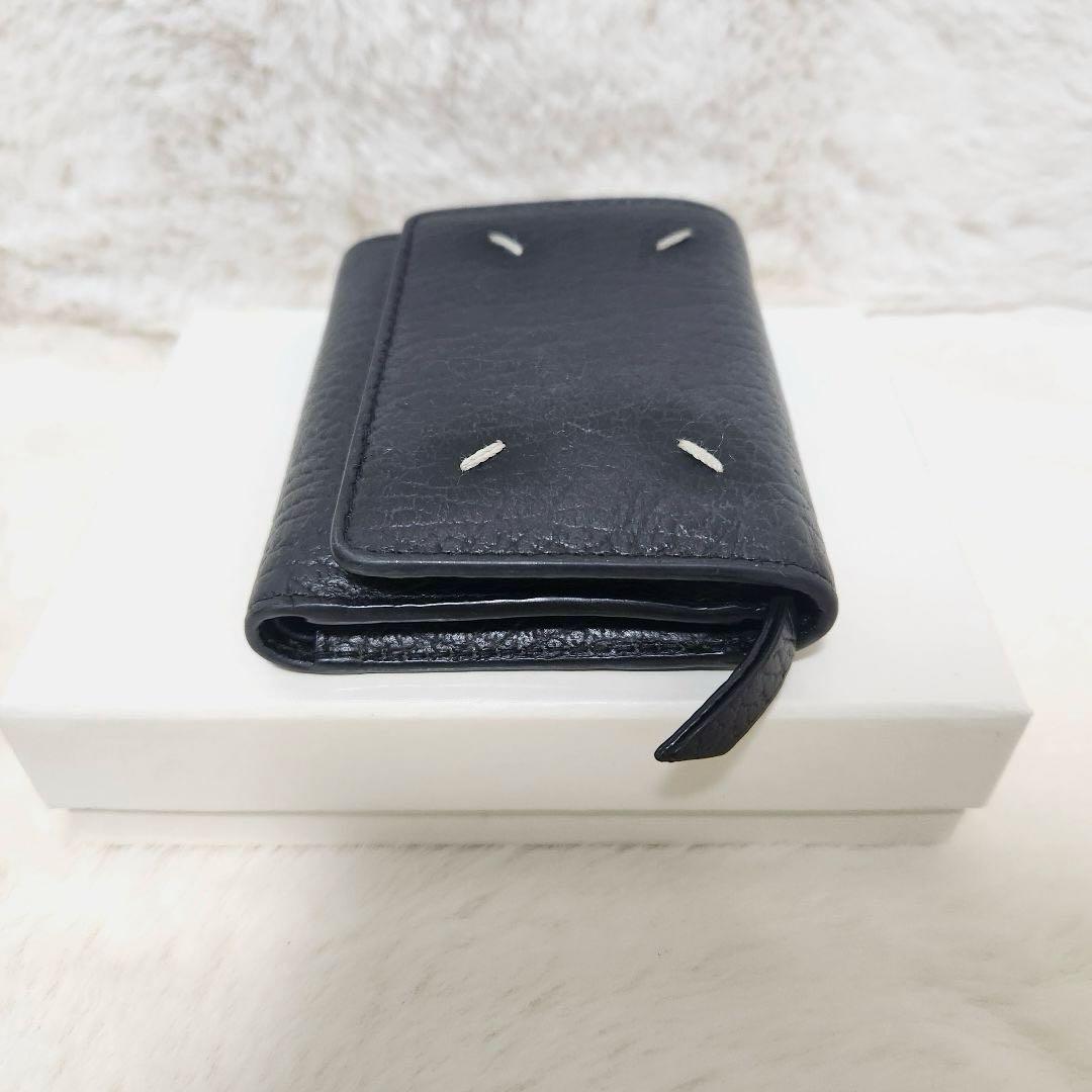 ✨極美品　正規品✨マルジェラ　三つ折り　カレンダー　4ステッチ　ブラック　レザー