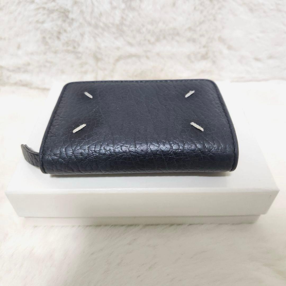 ✨極美品　正規品✨マルジェラ　三つ折り　カレンダー　4ステッチ　ブラック　レザー