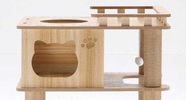 マット付 天空のキャットタワー 木製 宇宙船　展望台　多頭飼い 大型 168cm