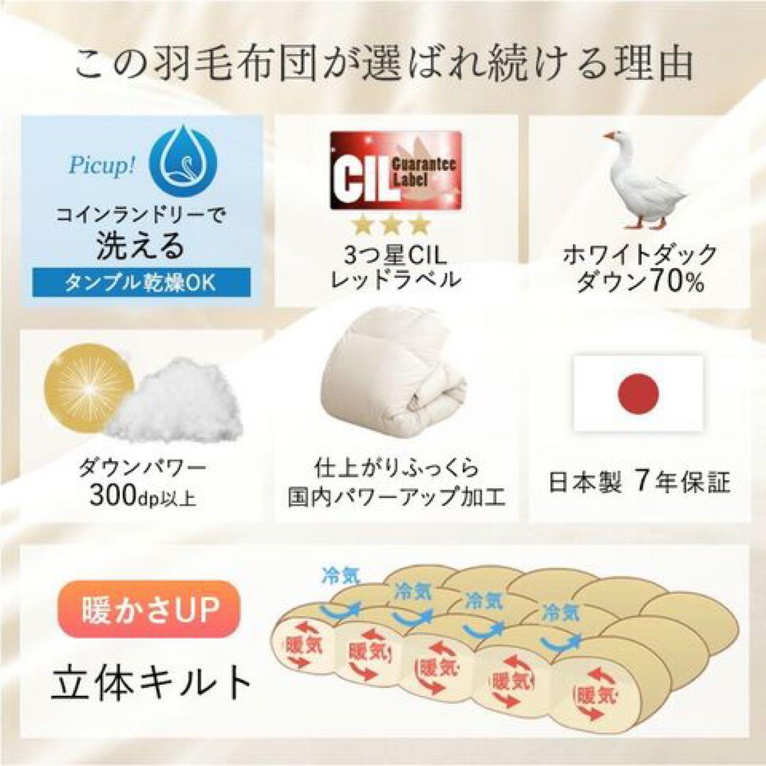 【美品】羽毛掛け布団 1枚　150x210 cm ダウン70% フェザー30%